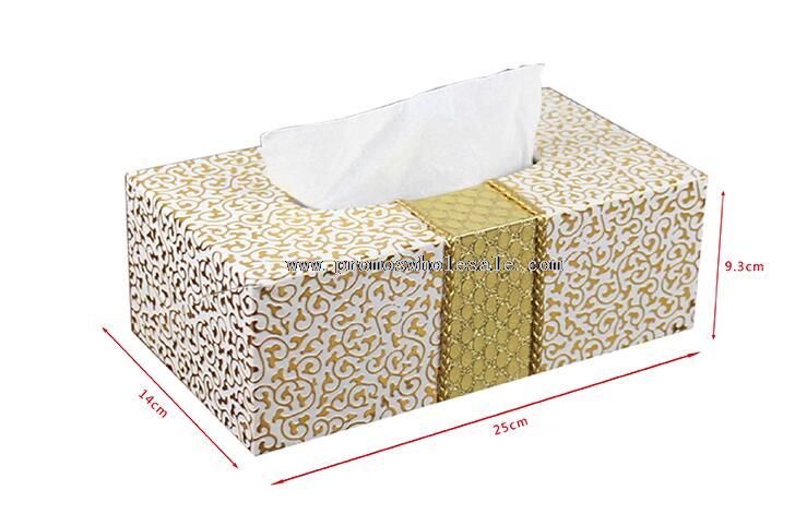 Gold pattern hotels with box facial tissue