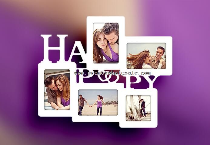 Happy wooden gift photo frame
