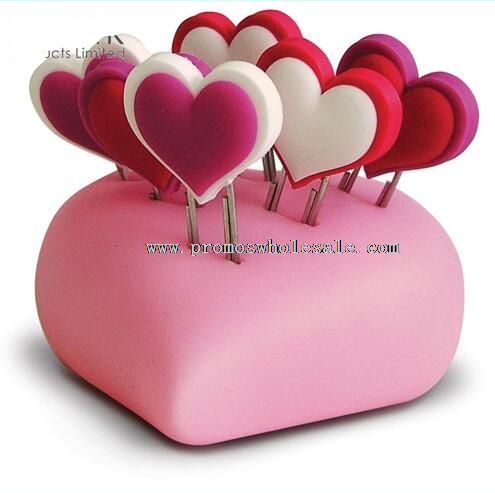 Heart shape pvc magnetic paper clip holder with paper clips
