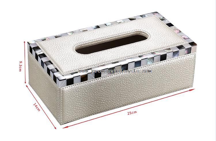 Cuero y concha cubierta de caja del tejido de diseño