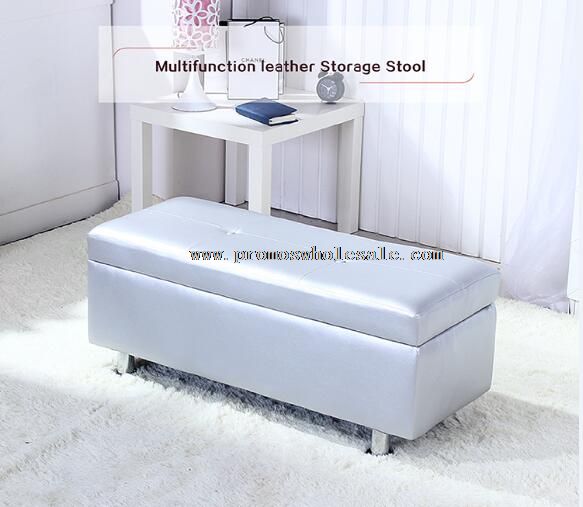 Leather bed end stool
