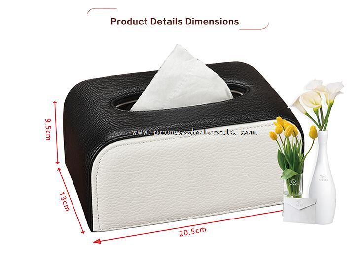 Leather car tissue box