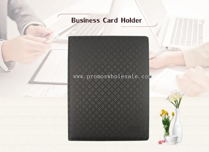 Leather cover binder briefcase business card holder