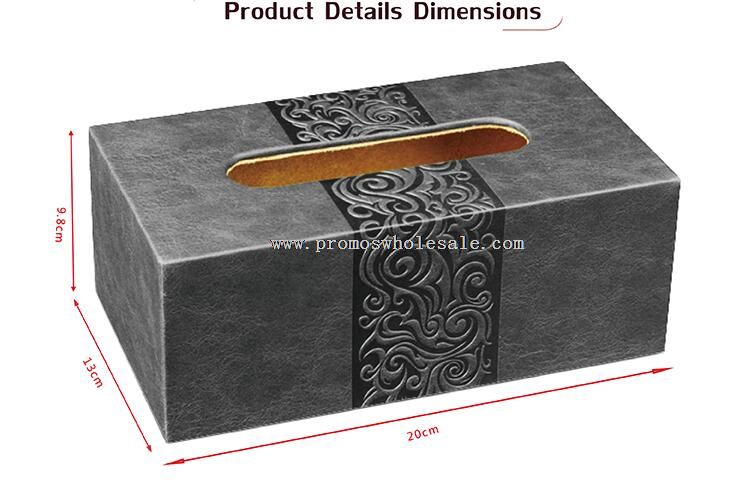 Leather embossed paper tissue box