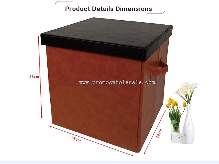 Leather foldable storage box