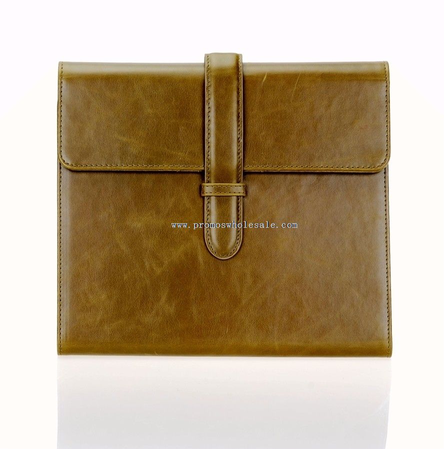 Leather folder portfolio with notepad tablet case for ipad