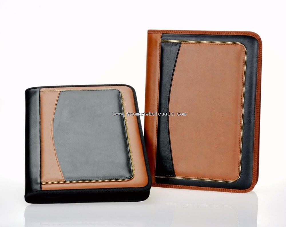 Leather folder portfolio with notepad tablet case for ipad