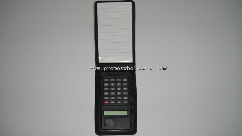 Leather mini portfolio with calculator