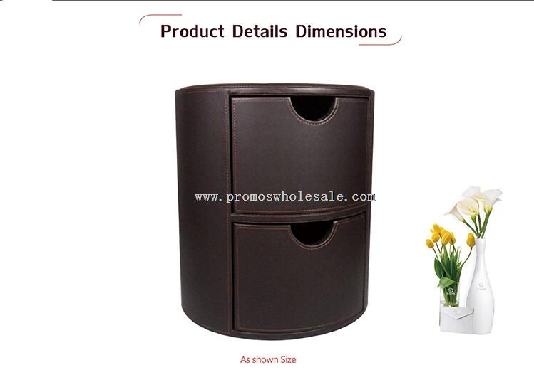 Leather round file cabinet