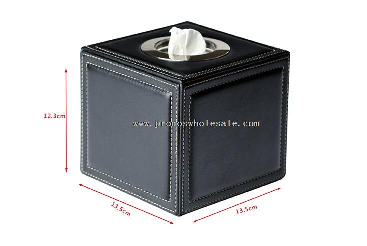 Leather square tissue box