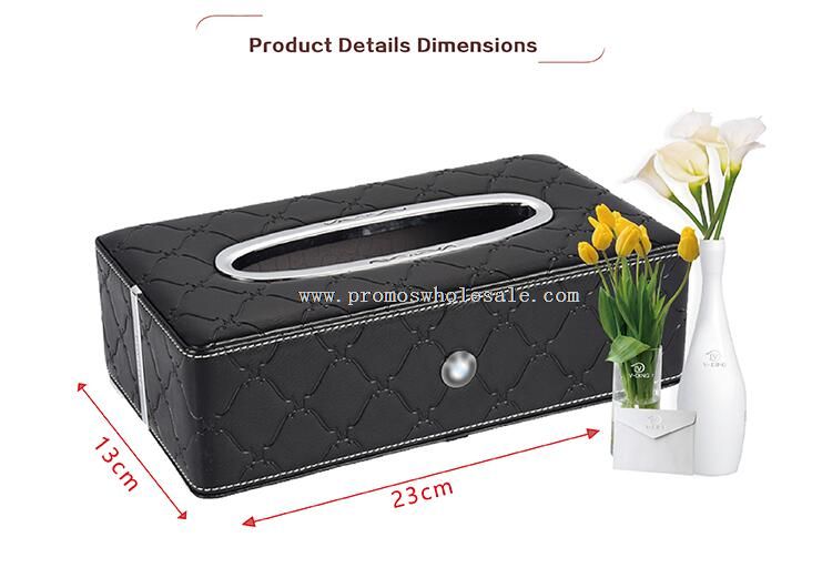 Leather tissue box