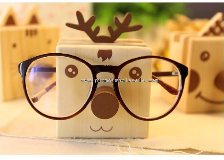 Lovely glasses wooden pencil holder