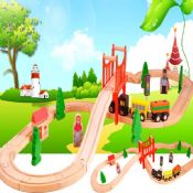 37pcs wooden train set images