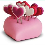 Heart shape pvc magnetic paper clip holder with paper clips images