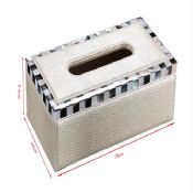 Leather and shell design tissue box cover images