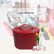 Leather cosmetic display case images