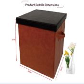 Leather foldable storage box images