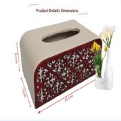 Leather laser engraving facial tissue box images