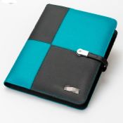 Cuir portifolio avec puissance Banque et 8GB usb flash images