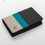 Leather zipper portfolio with power bank ,card slots, pen holder tablet PC case images