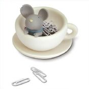 Mouse shape pvc metal paper clip & holder images