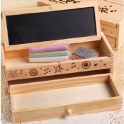 Multi-functional wooden pen holder images