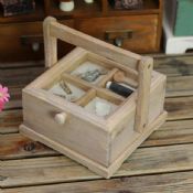 Portable natural wooden tea box images