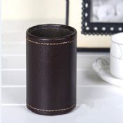 PU Leather Table Pen Holders Round images