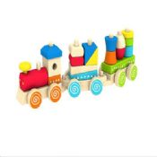 Drewniane zabawki edukacyjne bloki pociąg images