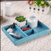 Wooden Storage Tray With Compartments images