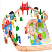 Pista treno in legno giocattoli per bambini images