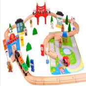 Piste de train en bois enfants jouets images