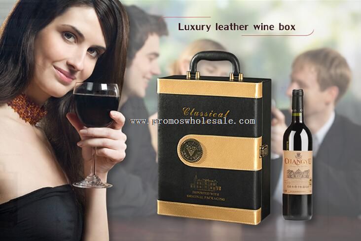 Luxus bőr bor doboz