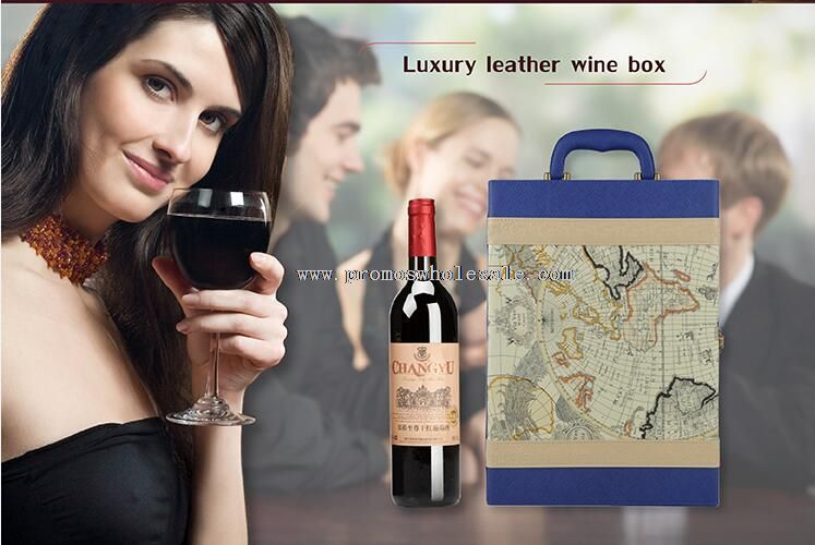Caja de empaquetado del vino lujo mapa