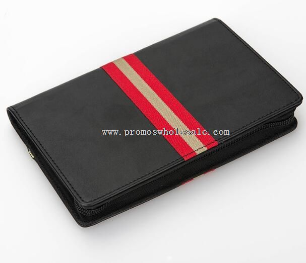 Mini portable zipper portfolio case with power bank