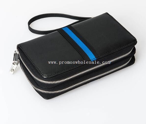 Mini zipper wallet case with power bank