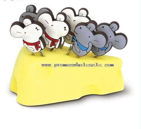 Mouse shape pvc metal paper clip & holder