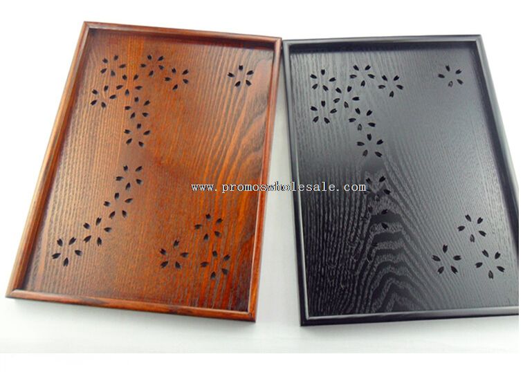 Multi shape wooden food tray plate