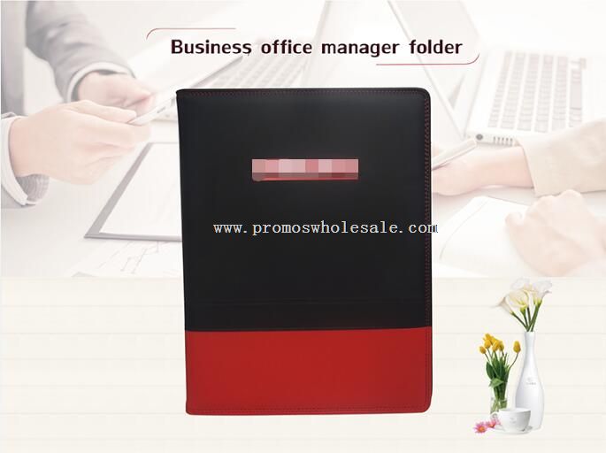 Oficina e informes de reuniones cubierta del ordenador portátil de cuero
