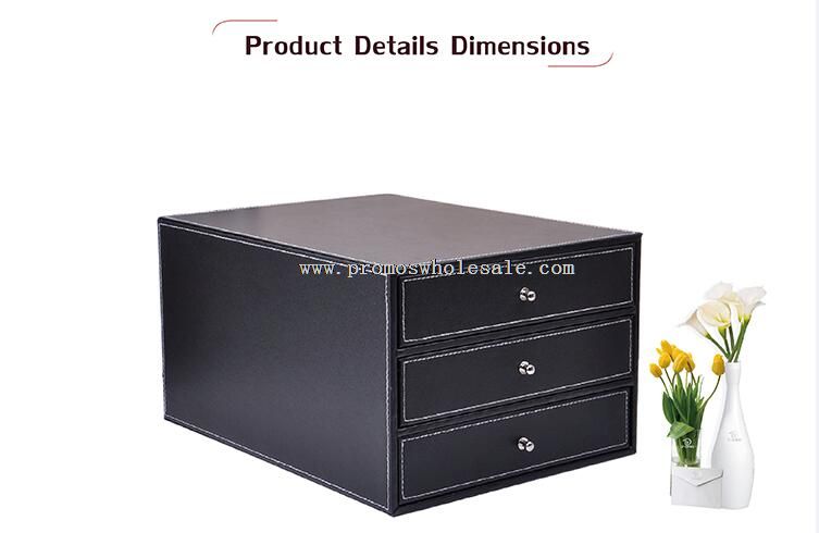 Office leather 3 drawer file cabinet