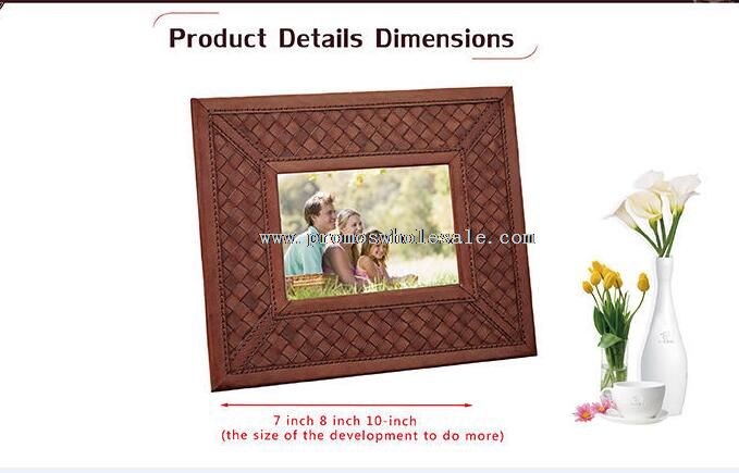 Photo frames vintage brown weave pattern