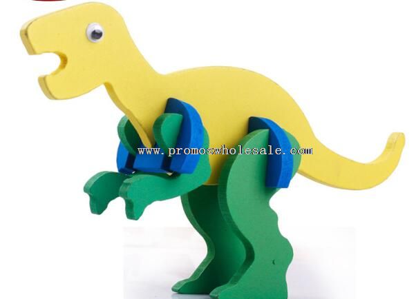 Puzzle de dinosaurio de juguete de madera