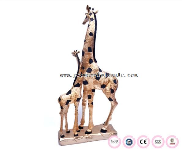 Decoração de girafa de resina