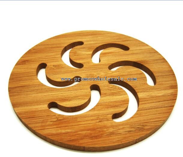 Round Flower Skeleton Bamboo Placemat Table Mat Coaster