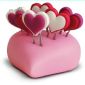Heart shape pvc magnetic paper clip holder with paper clips small picture