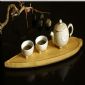 Liści herbaty, obsługujących taca w kształcie small picture