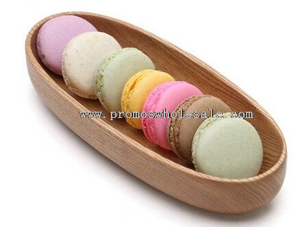 Piring baki kayu Macaron makanan