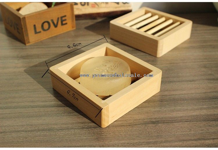 Wood square soap box