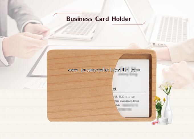 Wooden business card holder