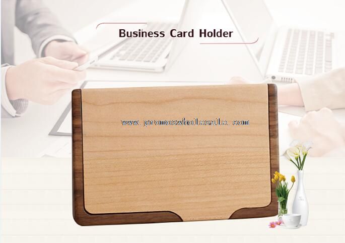 Wooden business card holder